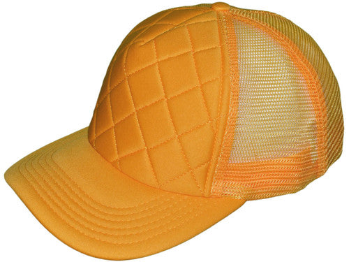 Quilted Foam Trucker Hats - BK Caps Mid Profile Mesh Back (20 Colors) - 4915