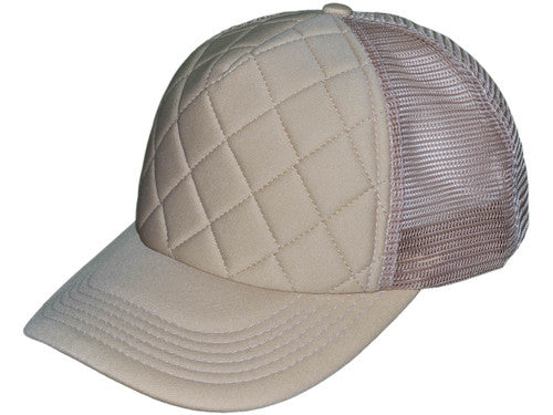 Quilted Foam Trucker Hats - BK Caps Mid Profile Mesh Back (20 Colors) - 4915