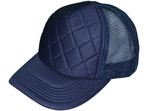 Quilted Foam Trucker Hats - BK Caps Mid Profile Mesh Back (20 Colors) - 4915