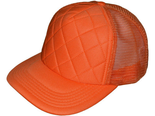 Quilted Foam Trucker Hats - BK Caps Mid Profile Mesh Back (20 Colors) - 4915
