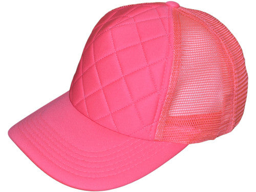Quilted Foam Trucker Hats - BK Caps Mid Profile Mesh Back (20 Colors) - 4915