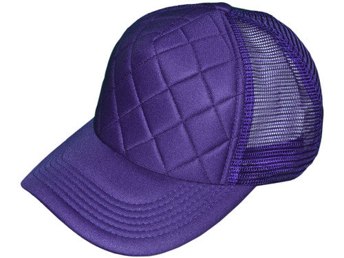 Quilted Foam Trucker Hats - BK Caps Mid Profile Mesh Back (20 Colors) - 4915