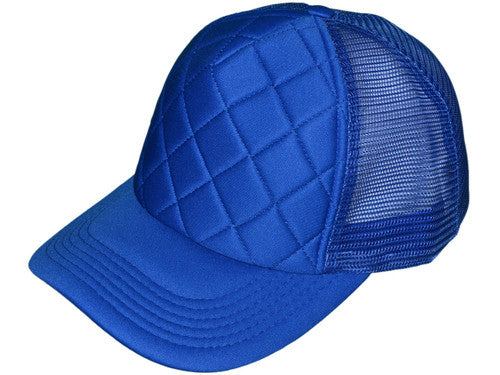 Quilted Foam Trucker Hats - BK Caps Mid Profile Mesh Back (20 Colors) - 4915