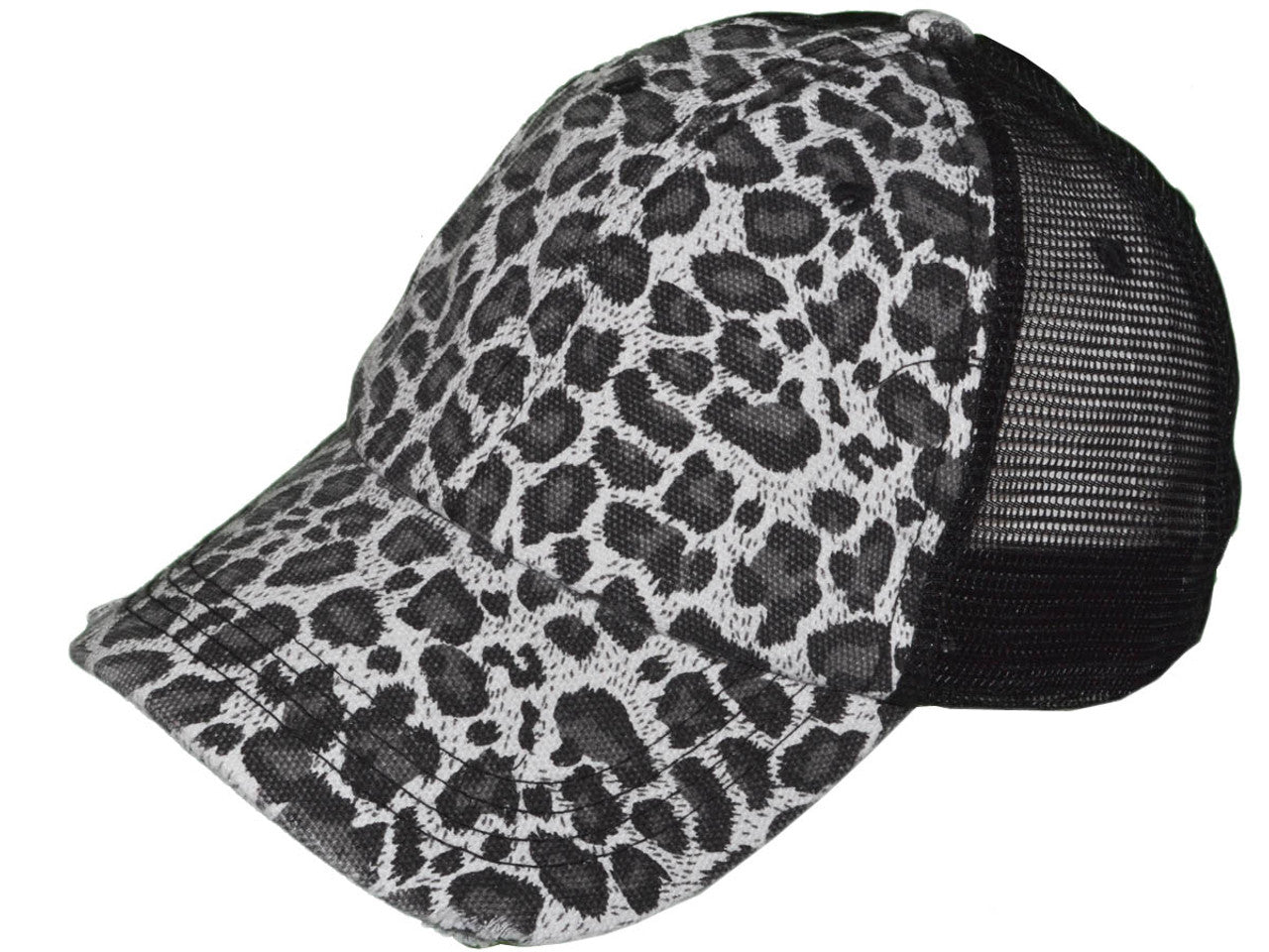 Animal Print Vintage Trucker Hats Soft Structured Distressed Washed Canvas Leopard Ladies BK Caps (Brown, Khaki & Brown/Black) - 22065