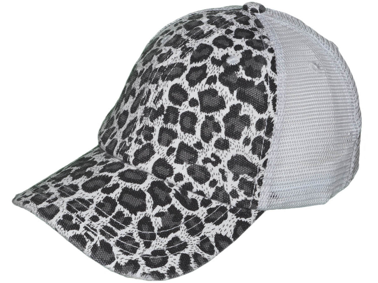 Animal Print Vintage Trucker Hats Soft Structured Distressed Washed Canvas Leopard Ladies BK Caps (Brown, Khaki & Brown/Black) - 22065